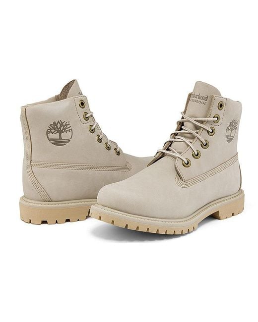 Timberland Natural (Wmns) Paninara Collarless 6 Inch Wide Fit Waterproof Boots 'Light Nubuck'