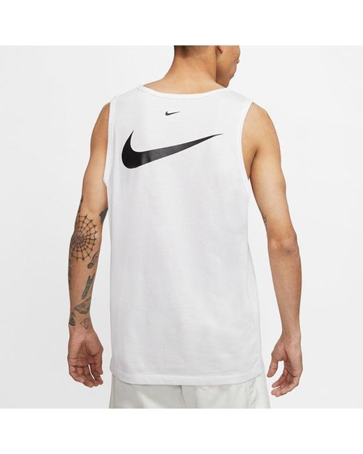 Nike White Swoosh Casual Sports Printing Breathable Vest for men