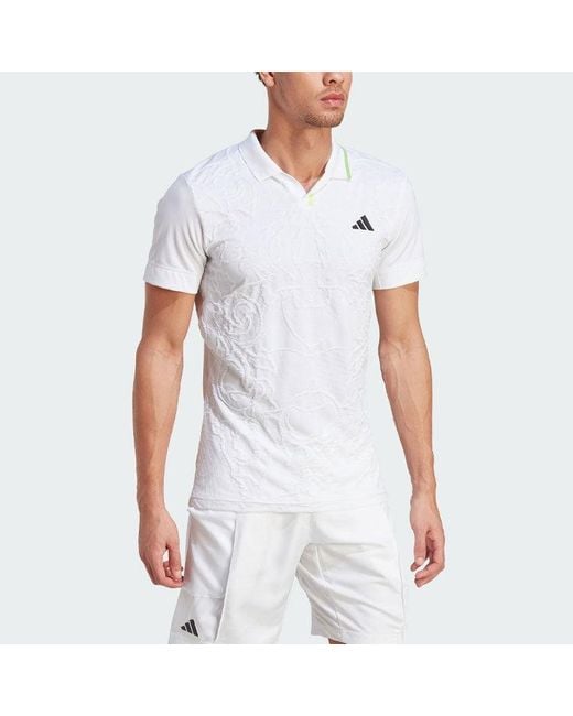 Adidas White Tennis London Freelift Polo Shirt for men