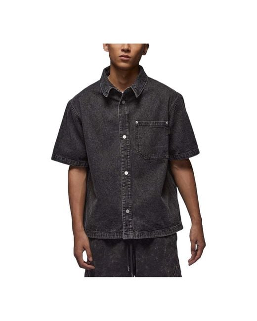 Nike Black Denim Shirt Asia Sizing 'Washed' for men