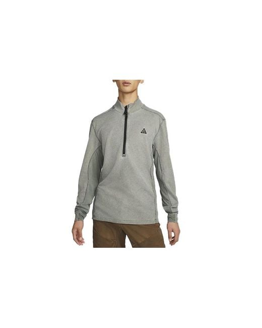 Nike Gray Acg Zipper Cardigan Sports Long Sleeves T-Shirt for men