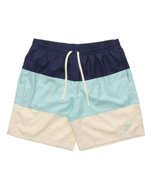 Nike Blue Colorblock Quick Dry Woven Sports Shorts for men