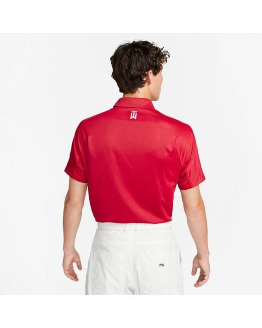 Nike Red Tiger Woods Dri-Fit Adv Golf Polo Shirt for men