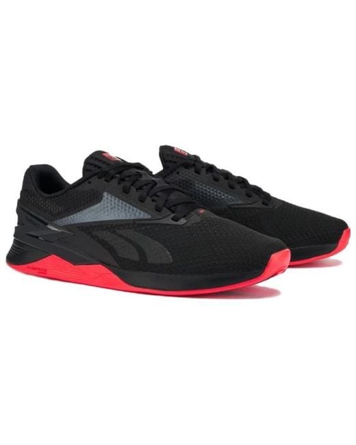 Reebok Black Nano X3 Neon Cherry' for men