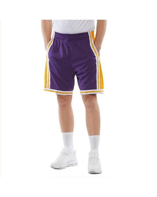 Mitchell & Ness Purple Nba Swingman Shorts Los Angeles Lakers Road 1984-85 for men