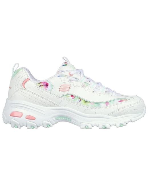 Skechers White (Wmns) D'Lites Blooming Fields Sneakers Multi'