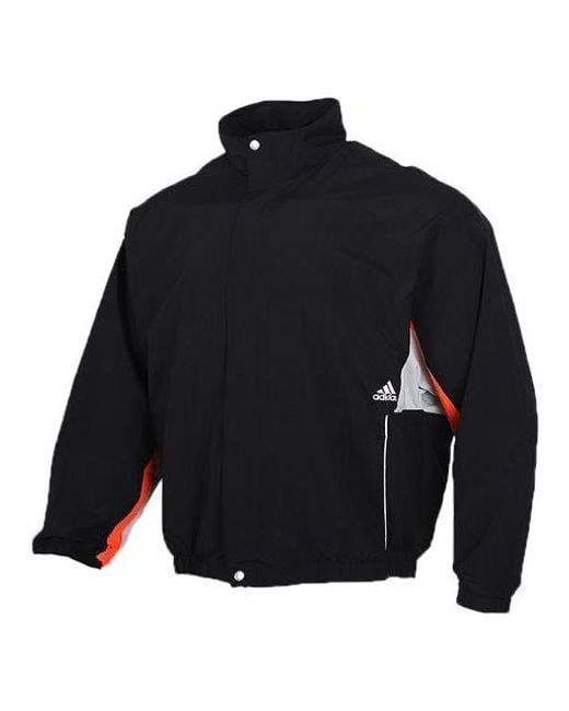 Adidas Blue Zipper Stand Collar Woven Jacket for men