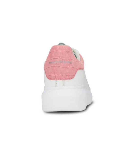 McQueen White (Wmns) Oversized Sneaker Embossed Suede Crocodile'