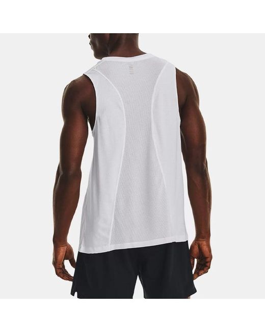 Under Armour White Launch Elite Singlet for men