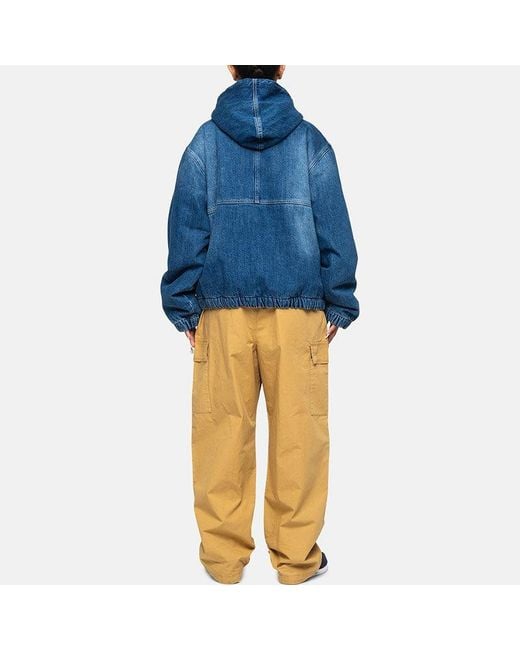 Stussy Blue Denim Sherpa Work Jacket for men