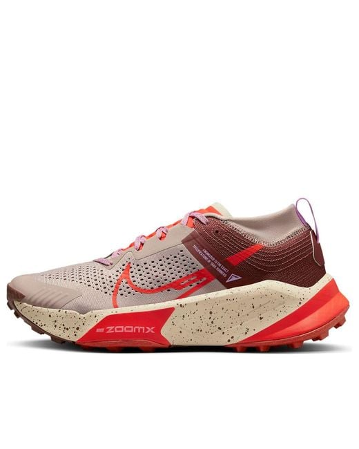 Nike Red Zoomx Zegama Trail 'Diffused Taupe Dark Pony Sand Drift Picante' for men