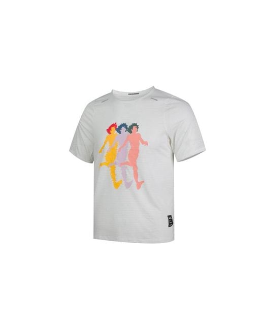 Nike Gray Dri-Fit Rise 365 A.I.R Artist Pattern Running Short Sleeve T-Shirt for men
