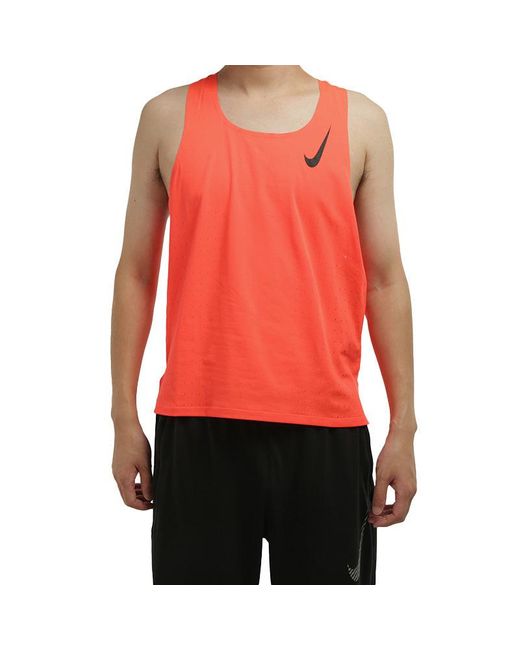 Nike Red Aeroswift Breathable Training Sports Running Vest for men