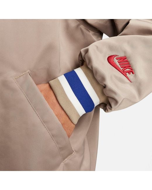 Nike Natural Dugout Loose Satin Jacket Asia Sizing 'Khaki Sail' Fq7970-247 for men