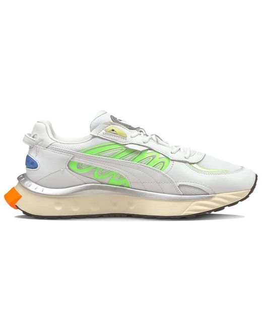 PUMA White Wild Rider Techno Glare' for men