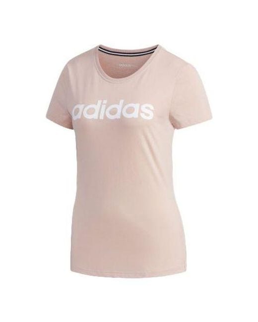 Adidas Pink (Wmns) Neo Round Neck Sports Short Sleeve