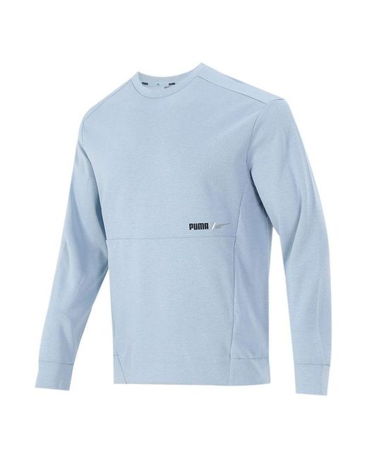 PUMA Blue Training Sports Breathable Round Neck Pullover for men