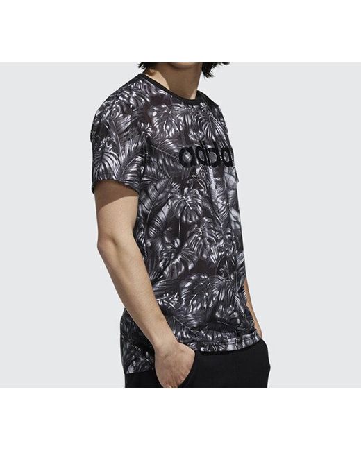 Adidas Black Neo Sports Breathable Training Running Round Neck Short Sleeve for men