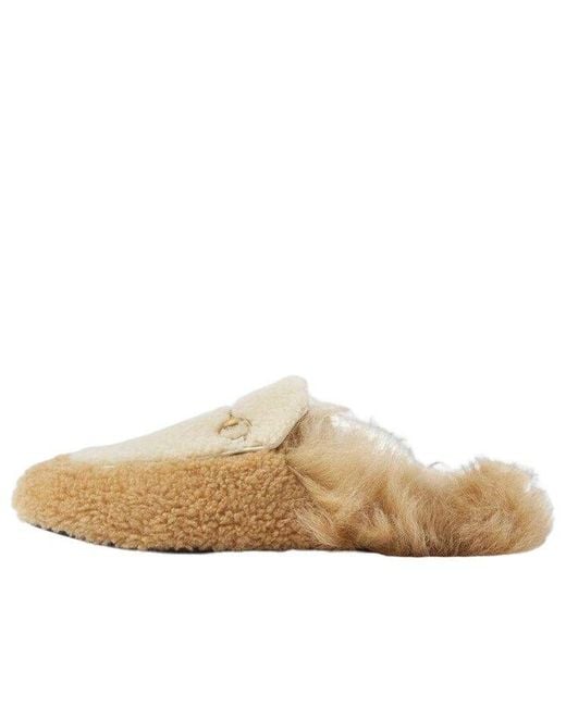 Gucci Natural (Wmns) Horsebit Shearling Slippers