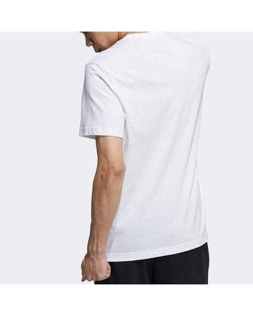 Adidas White Neo M Ce Logo T1 Logo Printing Sports Round Neck Training Short Sleeve for men