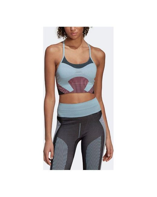Adidas Gray (Wmns) By Stella Mccartney Truestrength Yoga Knit Light Support Bra