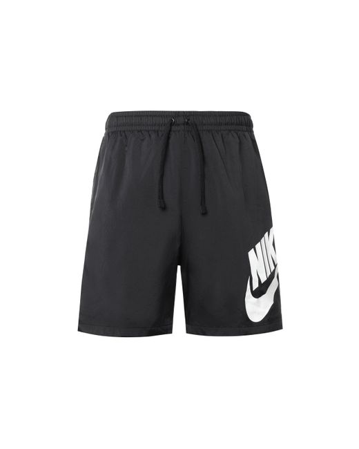 Nike Black Casual Sports Large Logo Woven Sports Shorts for men