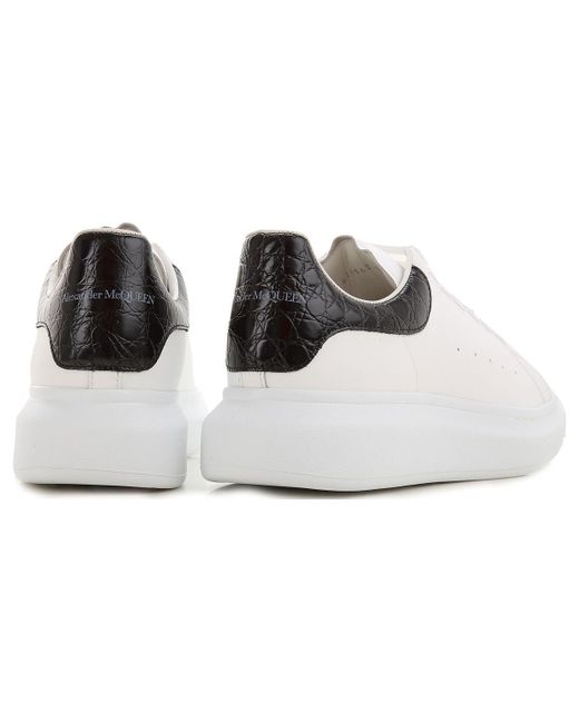 McQueen White Oversized Sneaker Crocodile' for men