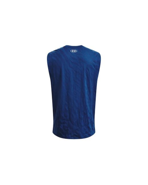 Under Armour Blue Project Rock Sleeveless Tank for men