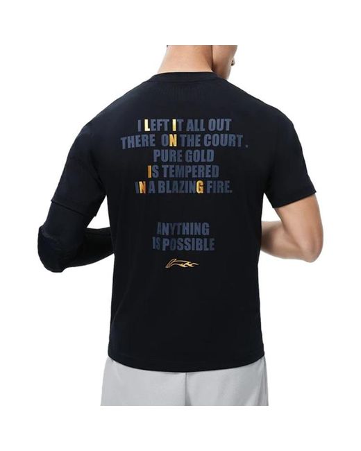 Li-ning Blue Jimmy Butler Fast Dry Basketball T-Shirt for men