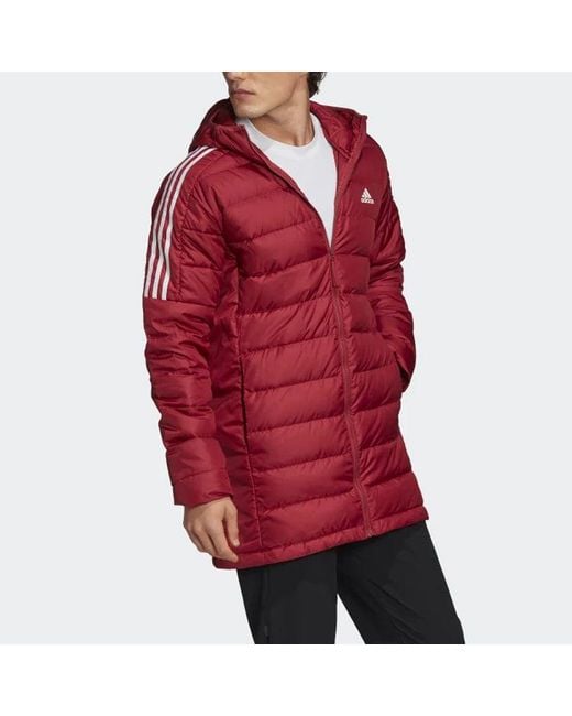 Adidas Red Winter Long Cap Down Jacket for men