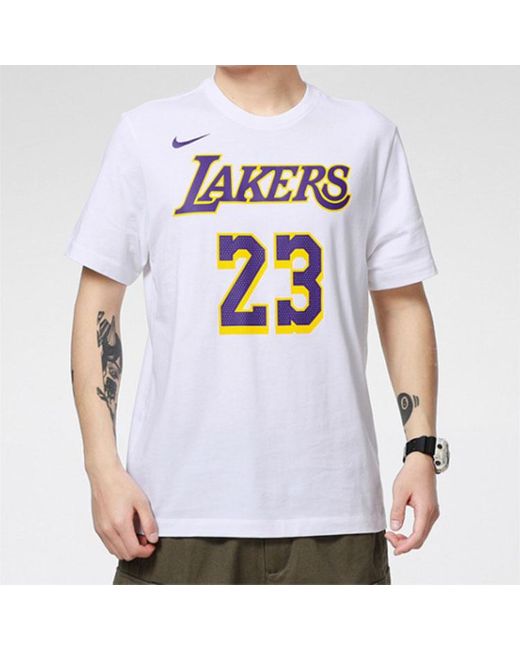 Nike White Nba Los Angeles Lakers James No.23 Basketball Sports for men