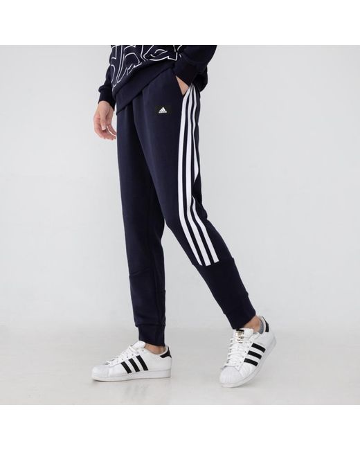 Adidas Blue Fi 3S Pant Logo Printing Bundle Feet Sports Pants/Trousers/Joggers for men