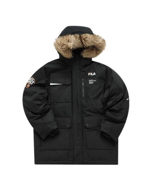 Fila Black Multi Pocket Down Jacket for men