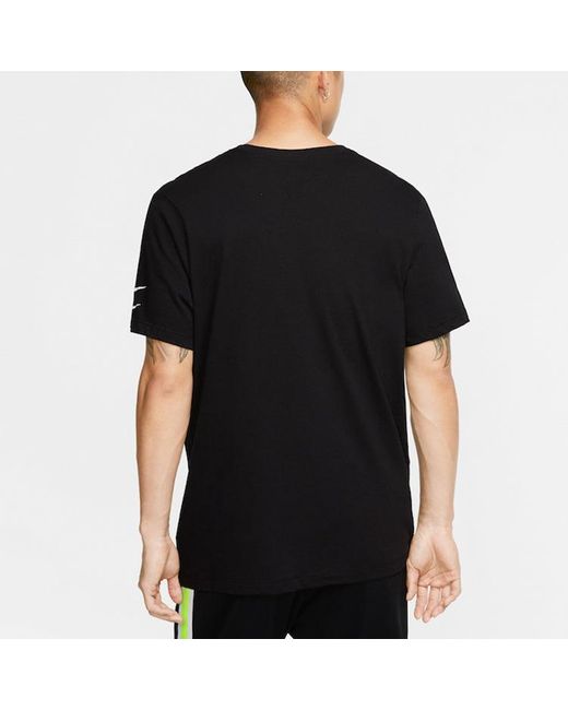 Nike Black Alphabet Logo Sports Short Sleeve for men