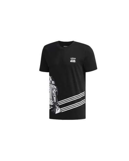 Adidas Black Round Neck Logo Short Sleeve for men