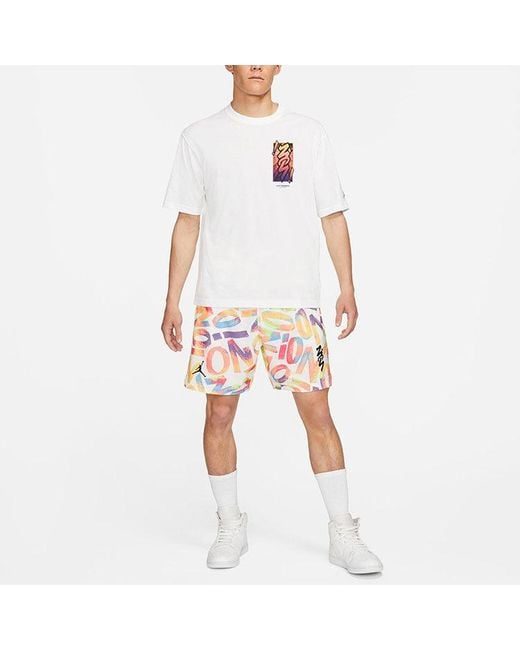 Nike Red Dri-Fit Zion Performance Letter Printed Basketball Sports Quick-Dry Short Pant Colors for men