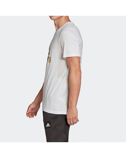 Adidas White 8-Bit Foil Grfx Printed Short Sleeve Tee for men
