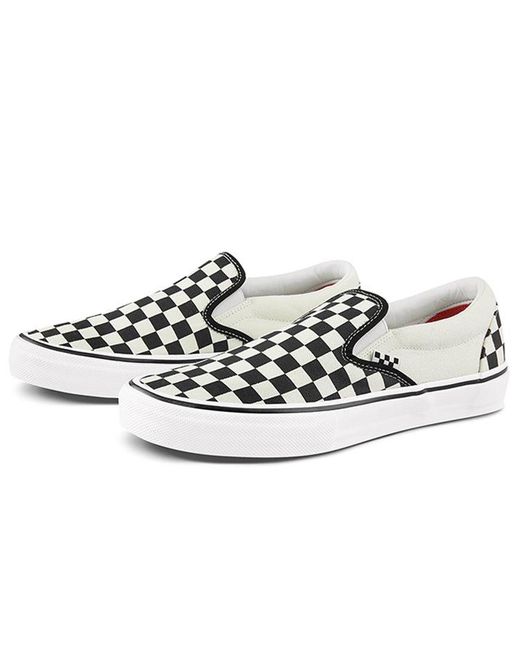 Vans White Skate Slip-On 'Checkerboard for men