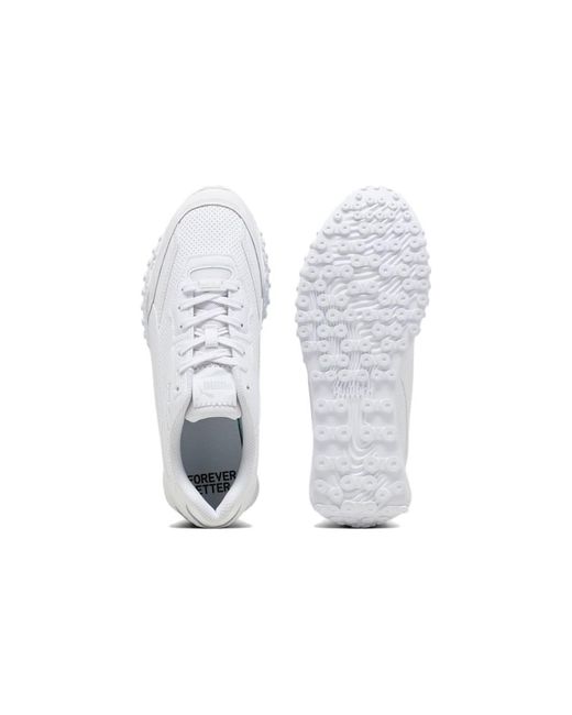 PUMA White Blktop Rider Leather Glacial'