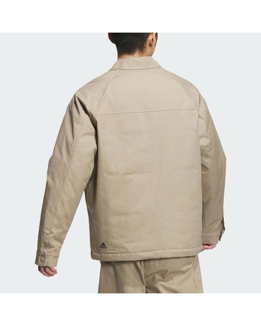 Adidas Natural Small Logo Padded Jacket Asia Sizing for men