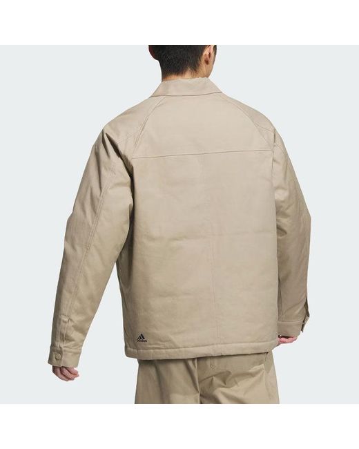 Adidas Natural Small Logo Padded Jacket Asia Sizing for men