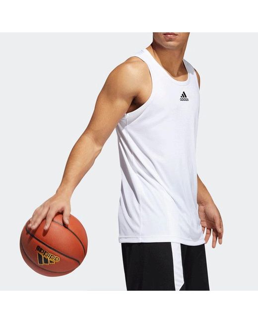 Adidas White Printing Logo Basketball Sports Vest for men