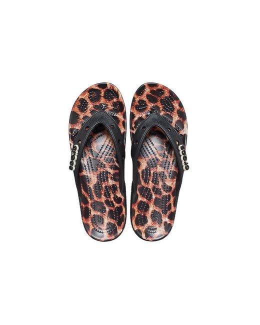 CROCSTM Blue Classic Animal Flip-Flops Leopard Print Leopard'