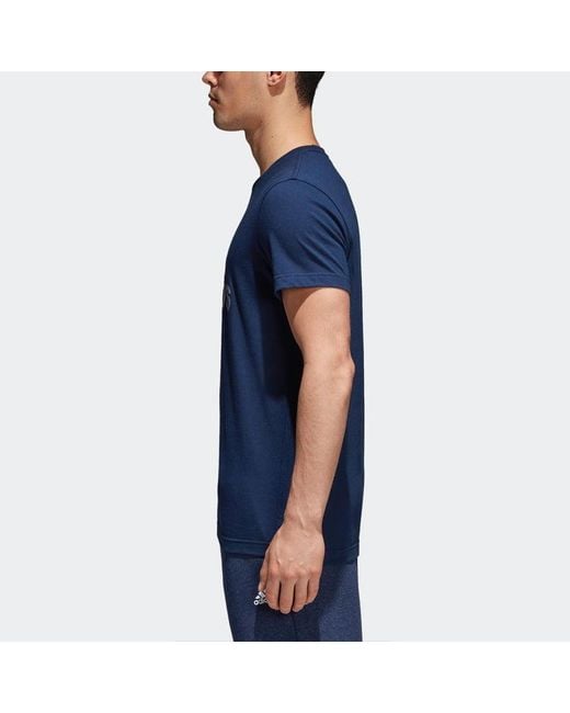 Adidas Blue Sports Short Sleeve T-Shirt for men