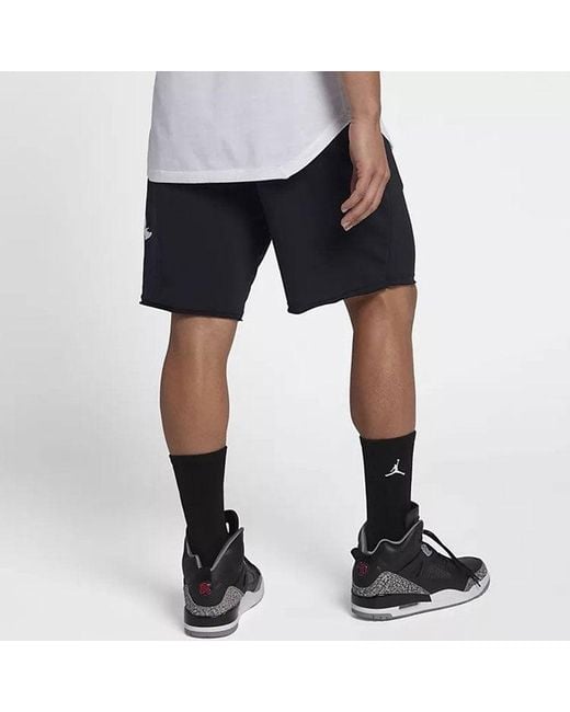 Nike Black Jumpman Logo Printing Knit Loose Shorts for men