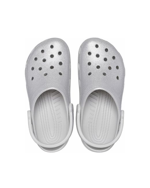 CROCSTM White Classic Glitter Clogs