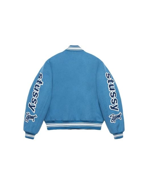 Stussy Blue Ss24 Varsity Jacket for men