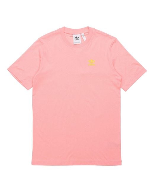Adidas Pink Originals Front Back Tee Sports Short Sleeve for men