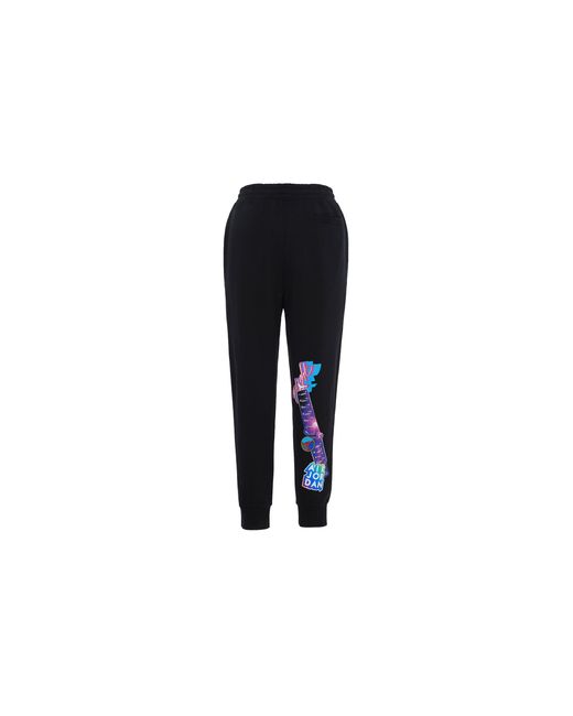 Nike Black Mj Sticker Sweatpants Casual Sports Fleece Lined Long Pants for men