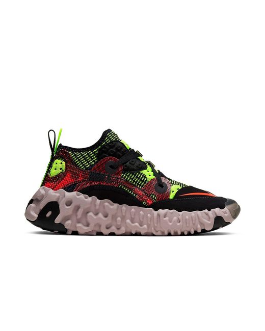 Nike Black Ispa Overreact Flyknit 'Crimson Volt' for men
